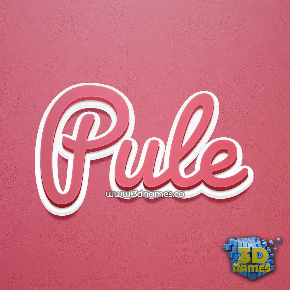 pule in Red Scribble style - 3D name wallpaper