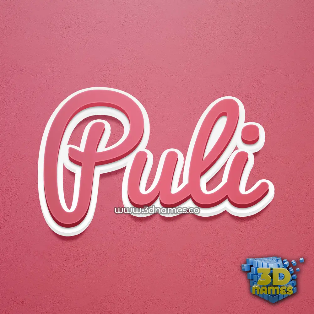 puli in Red Scribble style - 3D name wallpaper