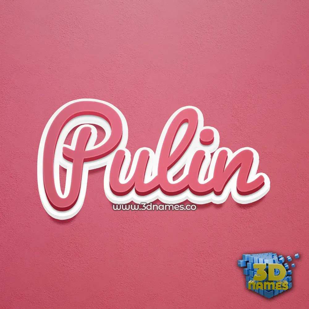 pulin in Red Scribble style - 3D name wallpaper