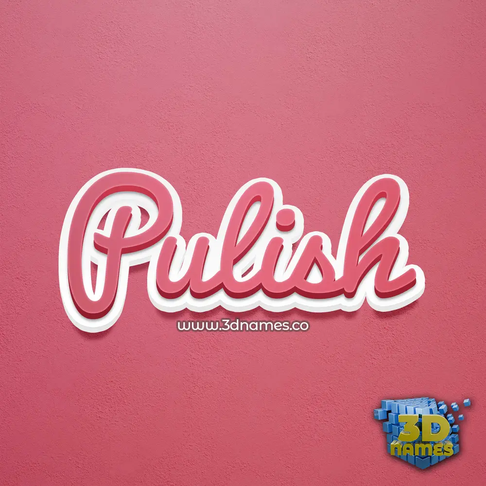 pulish in Red Scribble style - 3D name wallpaper