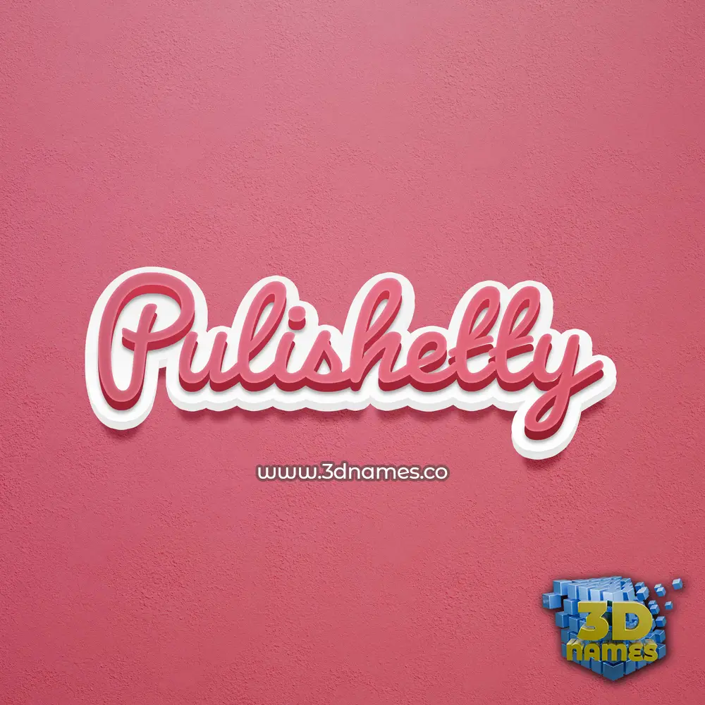 pulishetty in Red Scribble style - 3D name wallpaper