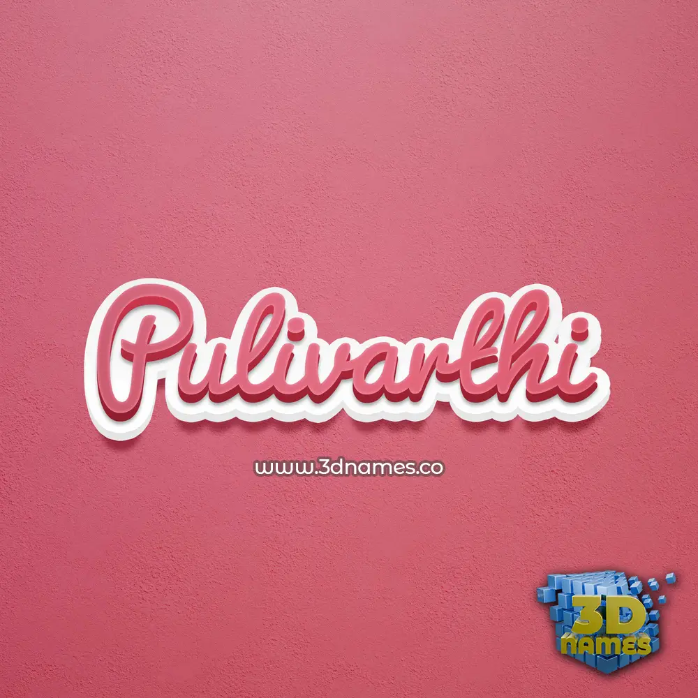 pulivarthi in Red Scribble style - 3D name wallpaper
