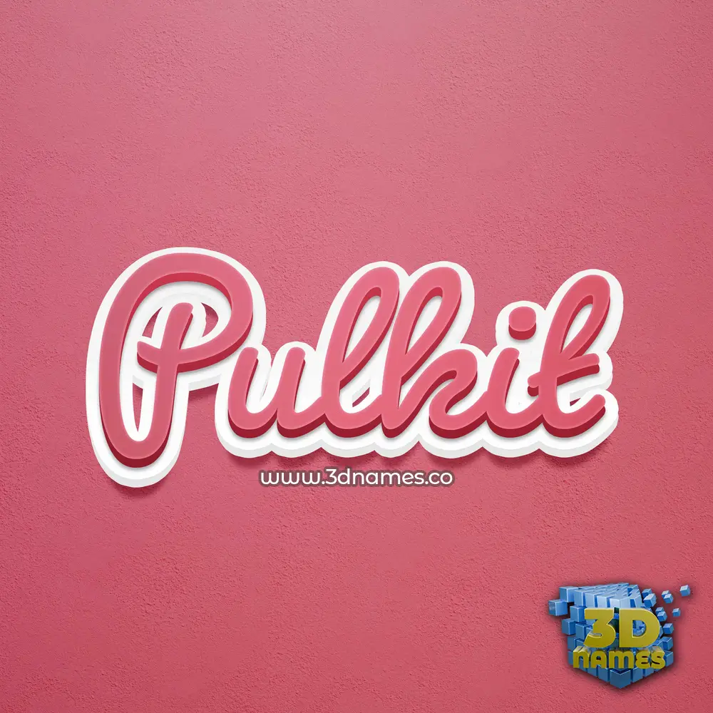 pulkit in Red Scribble style - 3D name wallpaper
