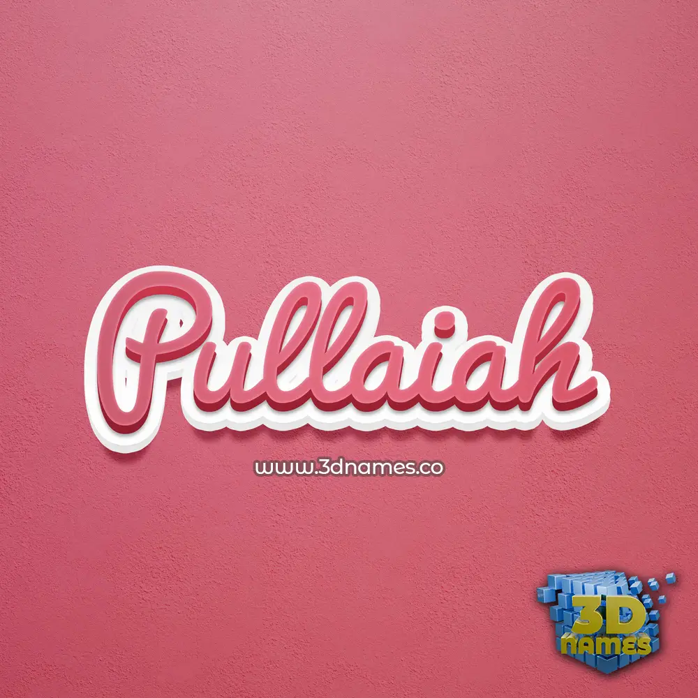 pullaiah in Red Scribble style - 3D name wallpaper