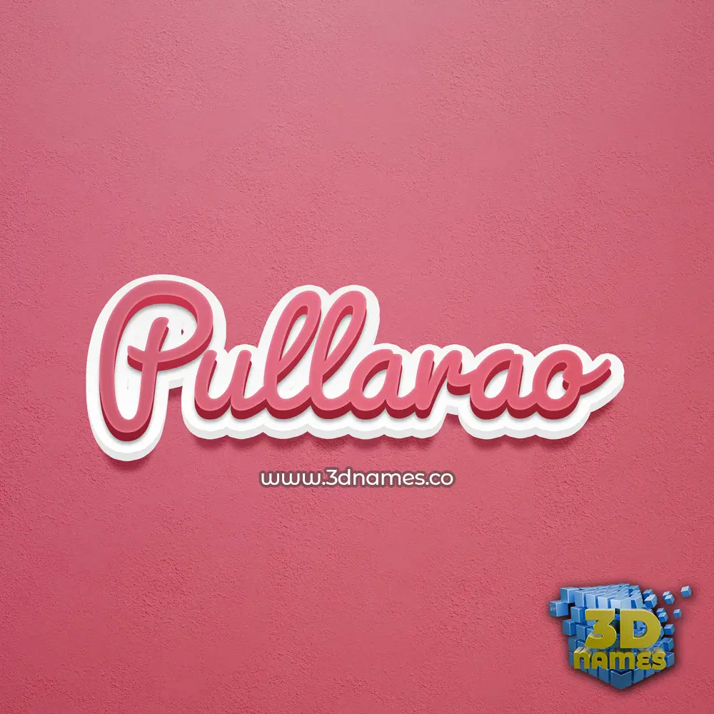 pullarao in Red Scribble style - 3D name wallpaper