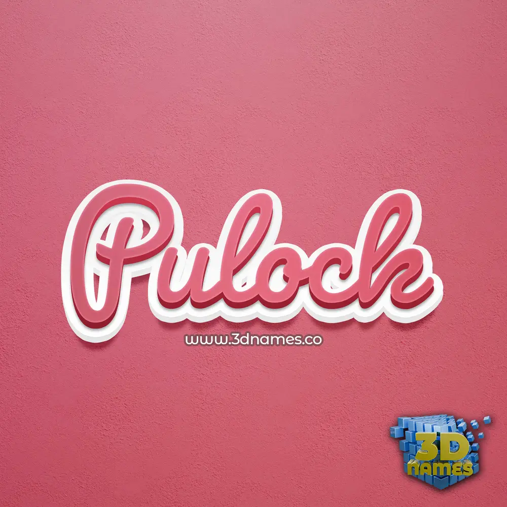 pulock in Red Scribble style - 3D name wallpaper