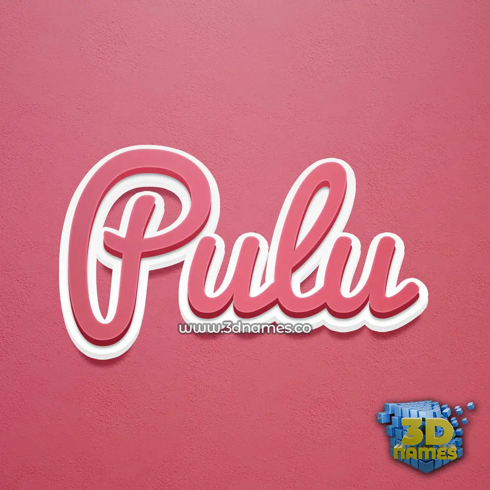 pulu in Red Scribble style - 3D name wallpaper
