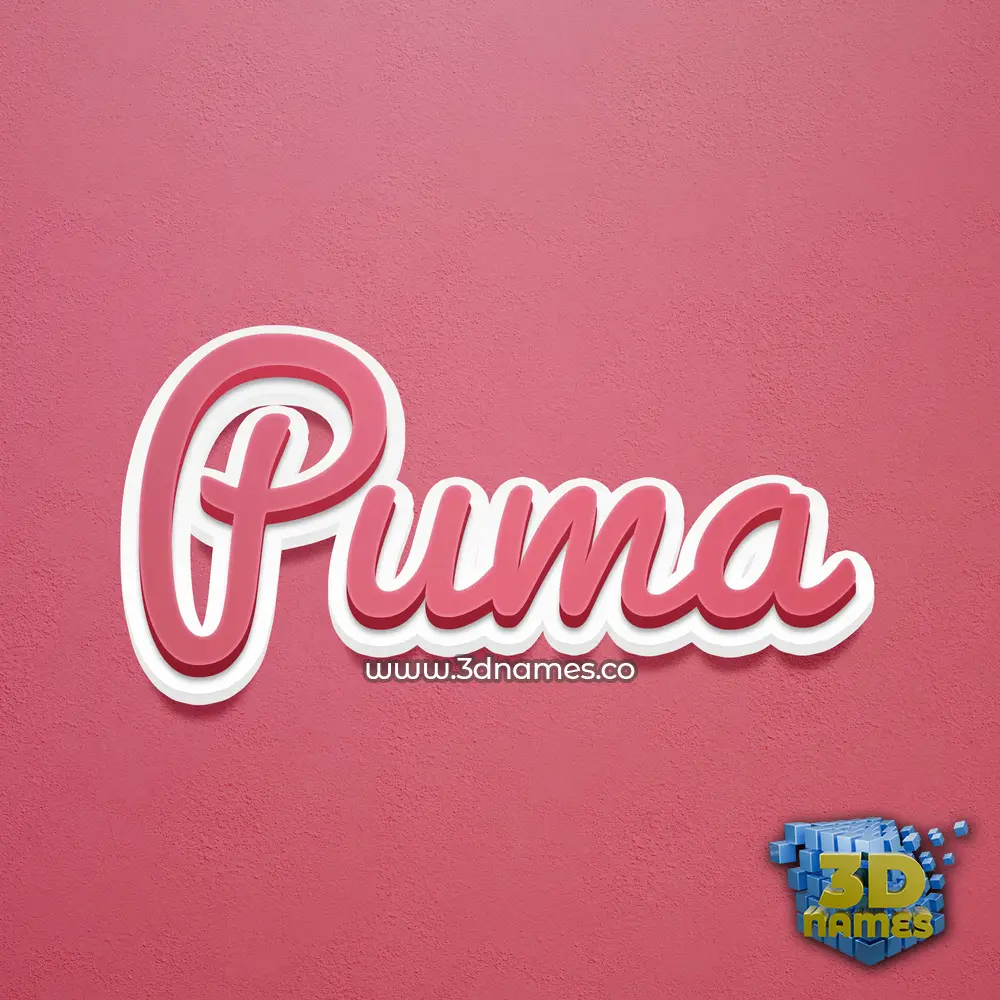 puma in Red Scribble style - 3D name wallpaper