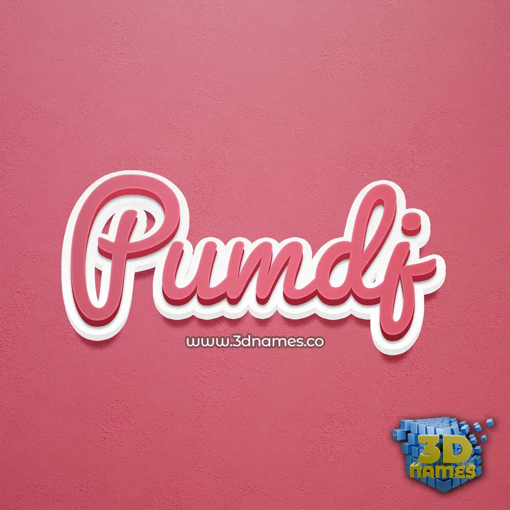pumdj in Red Scribble style - 3D name wallpaper
