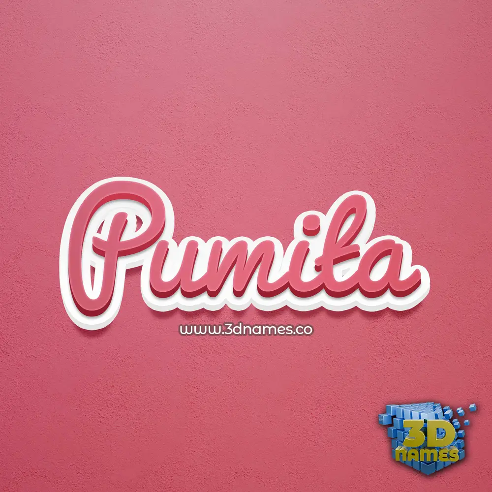pumita in Red Scribble style - 3D name wallpaper