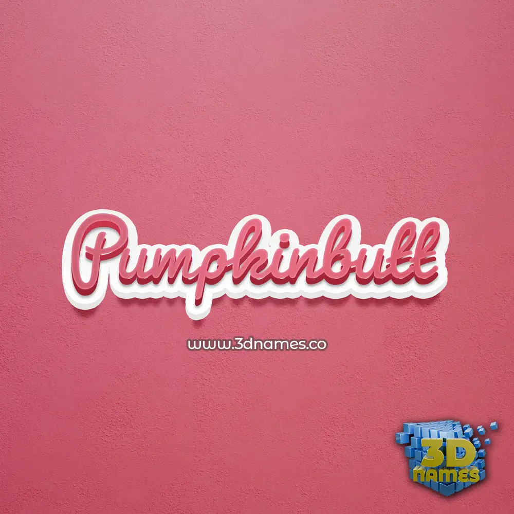 pumpkinbutt in Red Scribble style - 3D name wallpaper