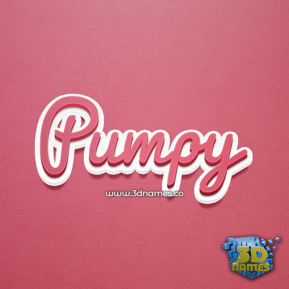 pumpy in Red Scribble style - 3D name wallpaper