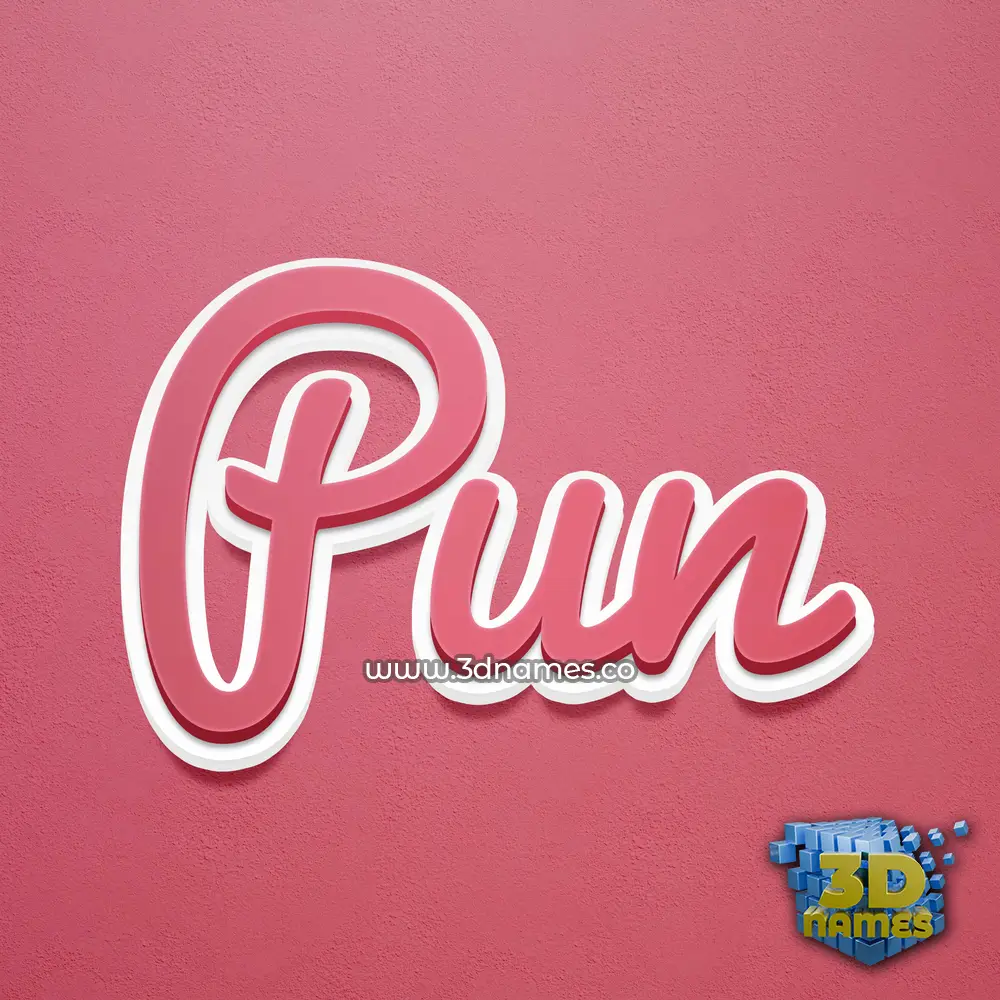 pun in Red Scribble style - 3D name wallpaper