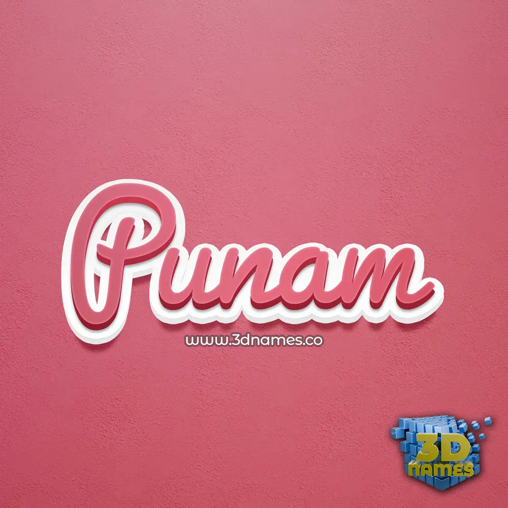 punam in Red Scribble style - 3D name wallpaper