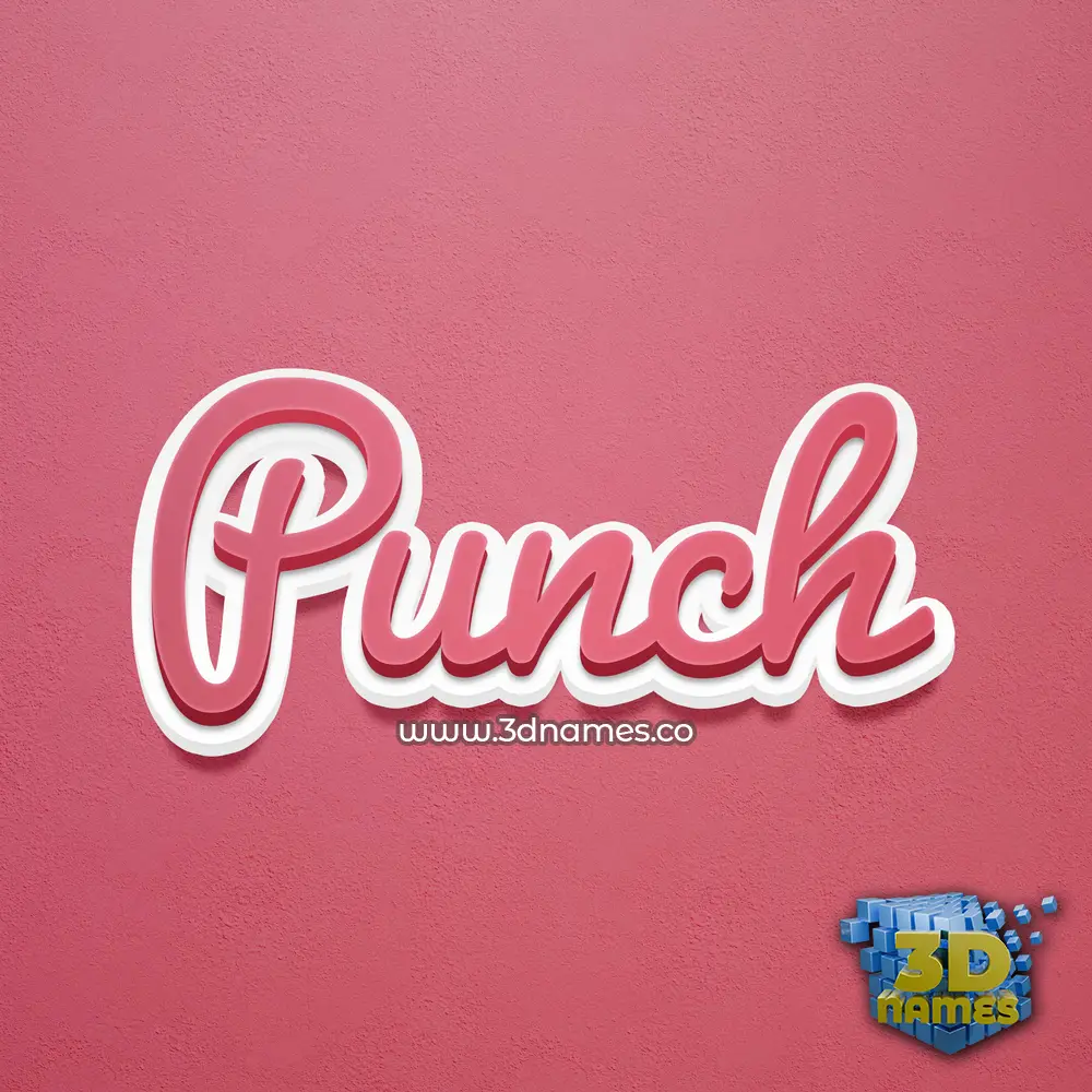 punch in Red Scribble style - 3D name wallpaper