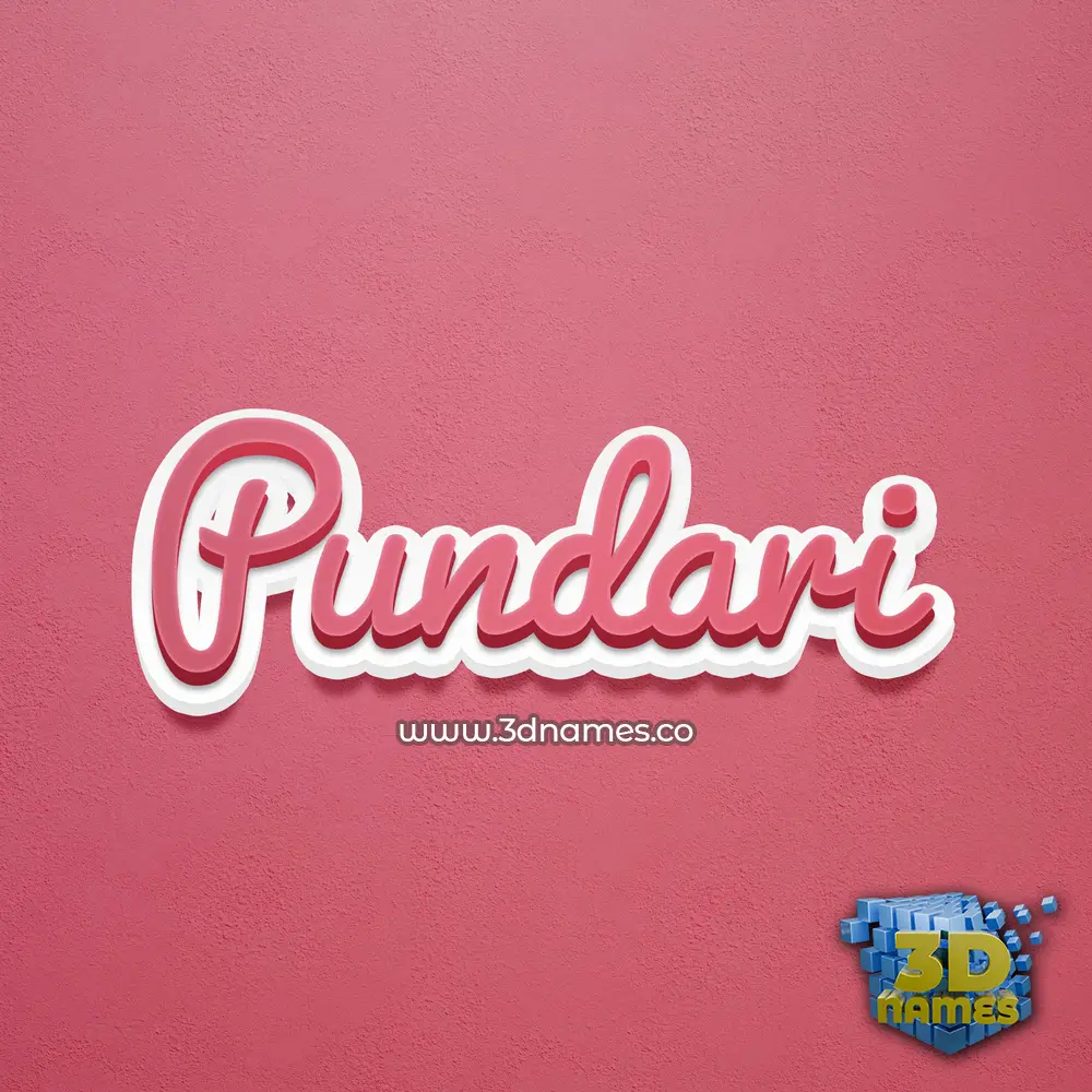 pundari in Red Scribble style - 3D name wallpaper