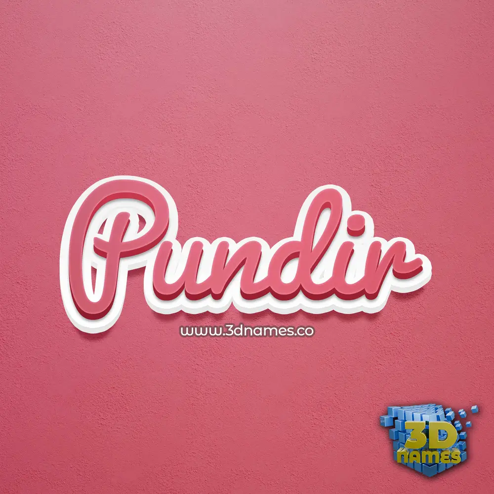 pundir in Red Scribble style - 3D name wallpaper