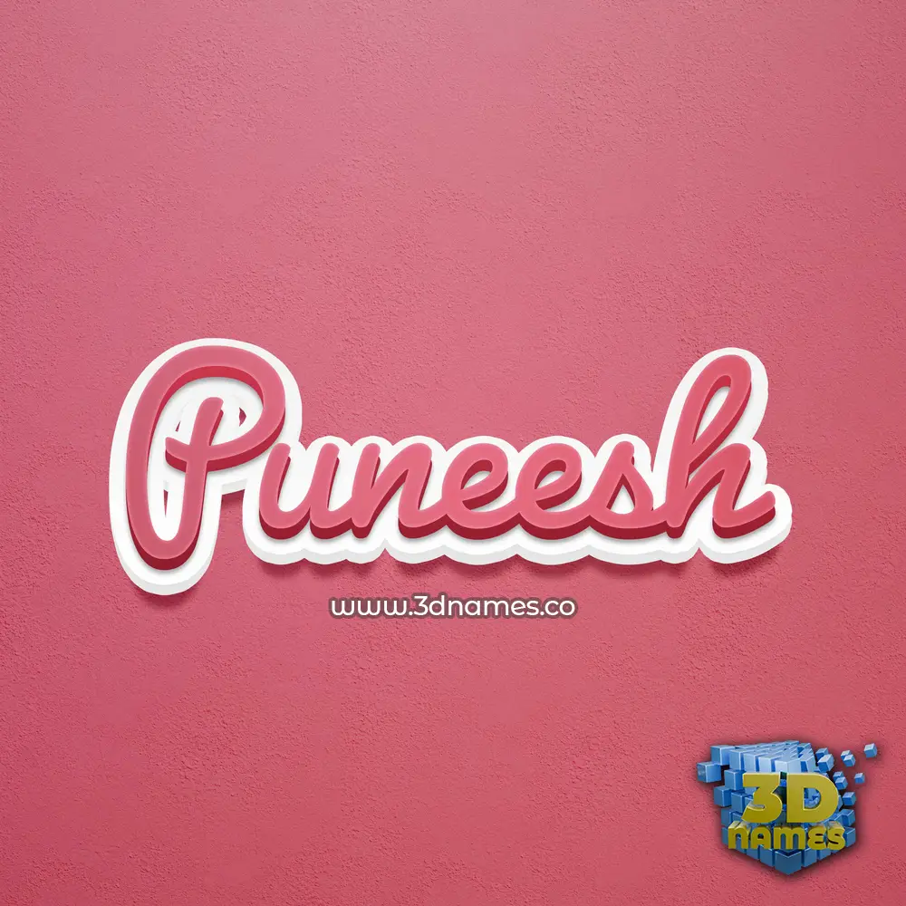 puneesh in Red Scribble style - 3D name wallpaper