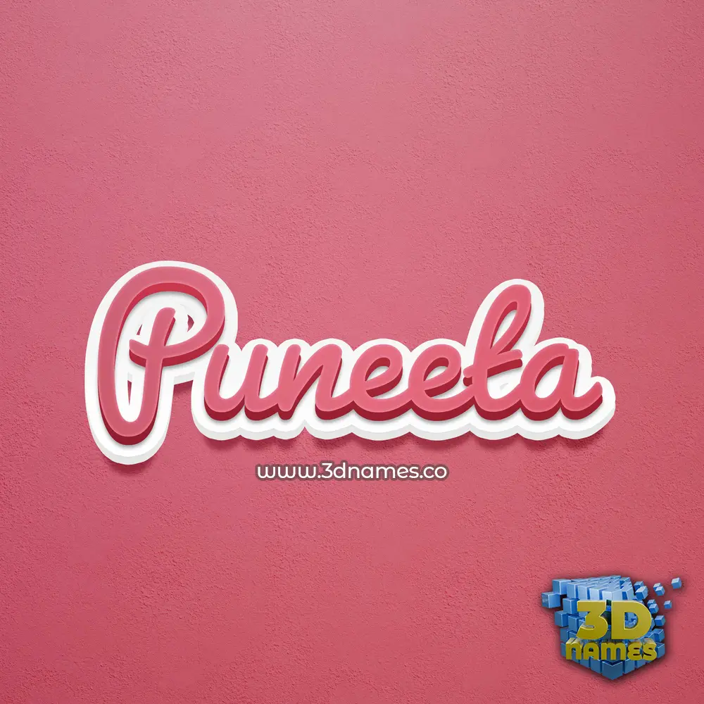 puneeta in Red Scribble style - 3D name wallpaper