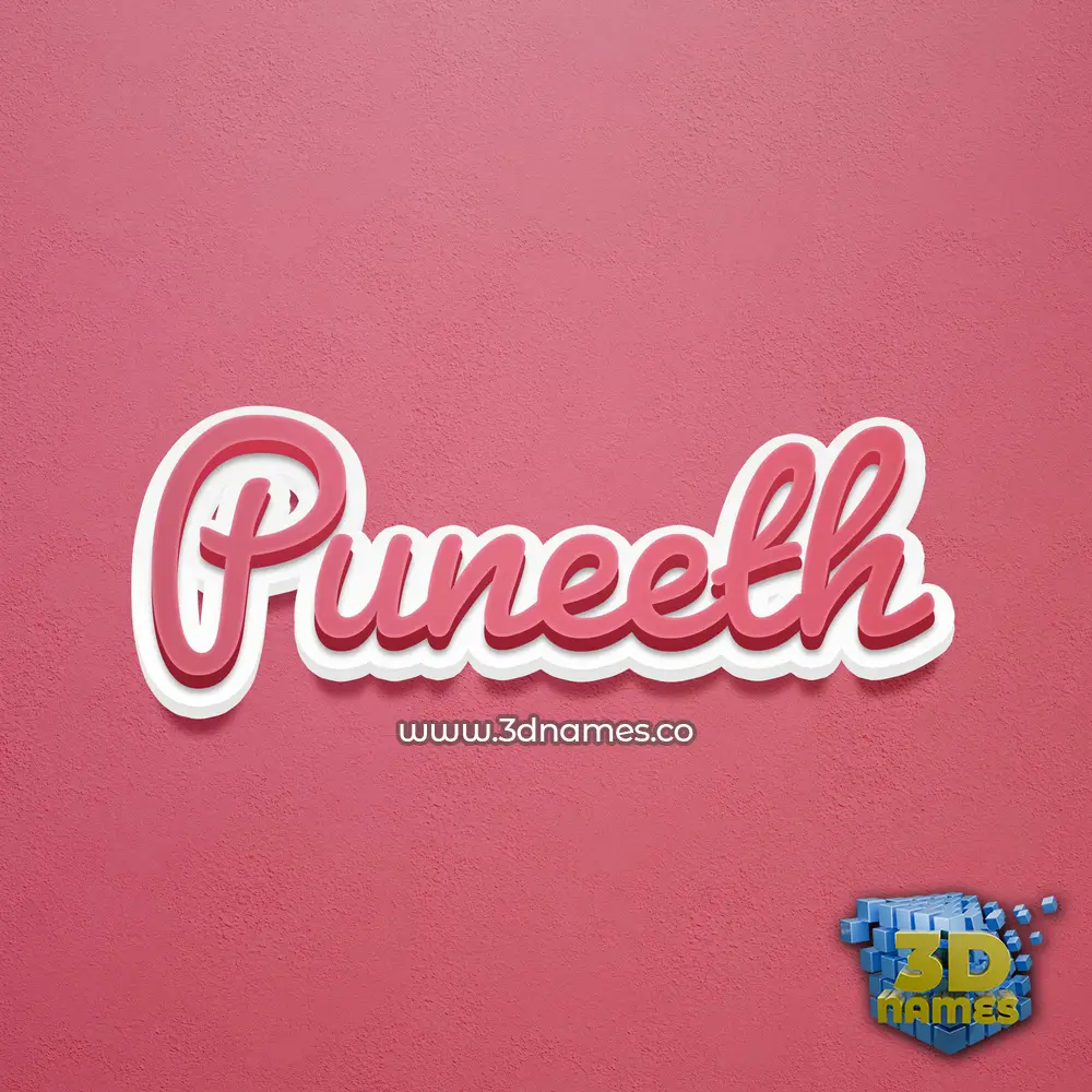 puneeth in Red Scribble style - 3D name wallpaper