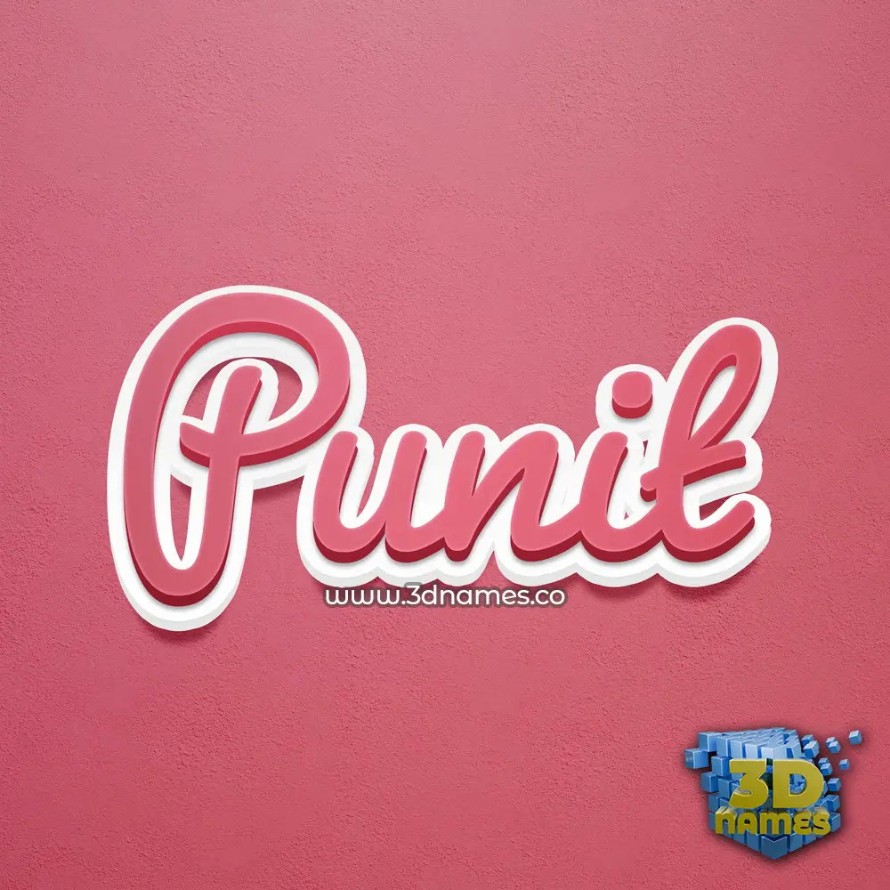 punit in Red Scribble style - 3D name wallpaper