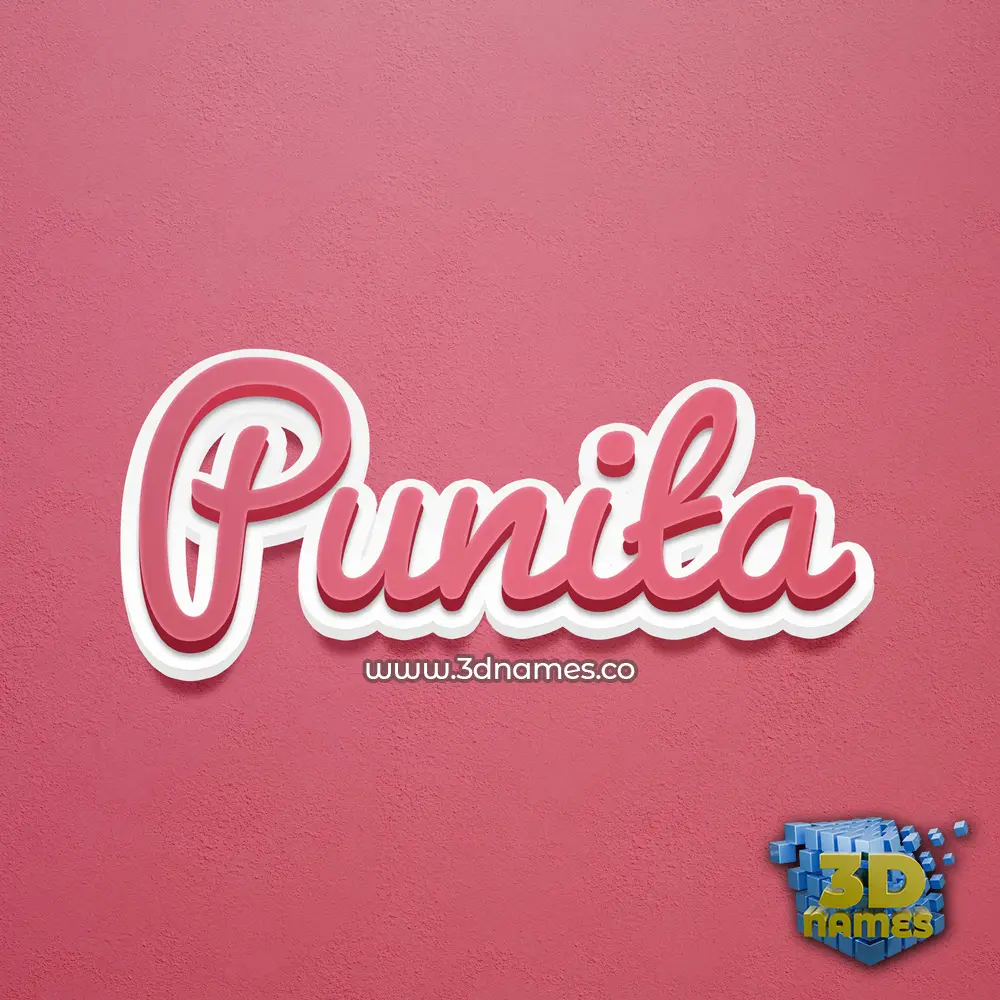 punita in Red Scribble style - 3D name wallpaper