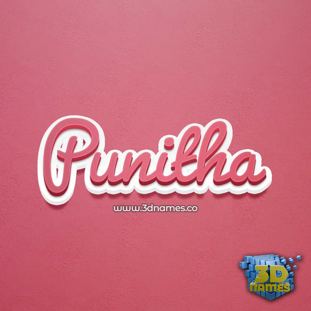 punitha in Red Scribble style - 3D name wallpaper