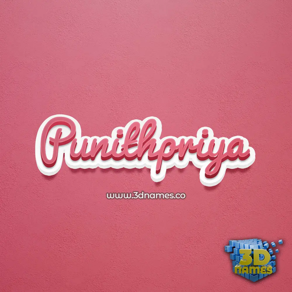 punithpriya in Red Scribble style - 3D name wallpaper