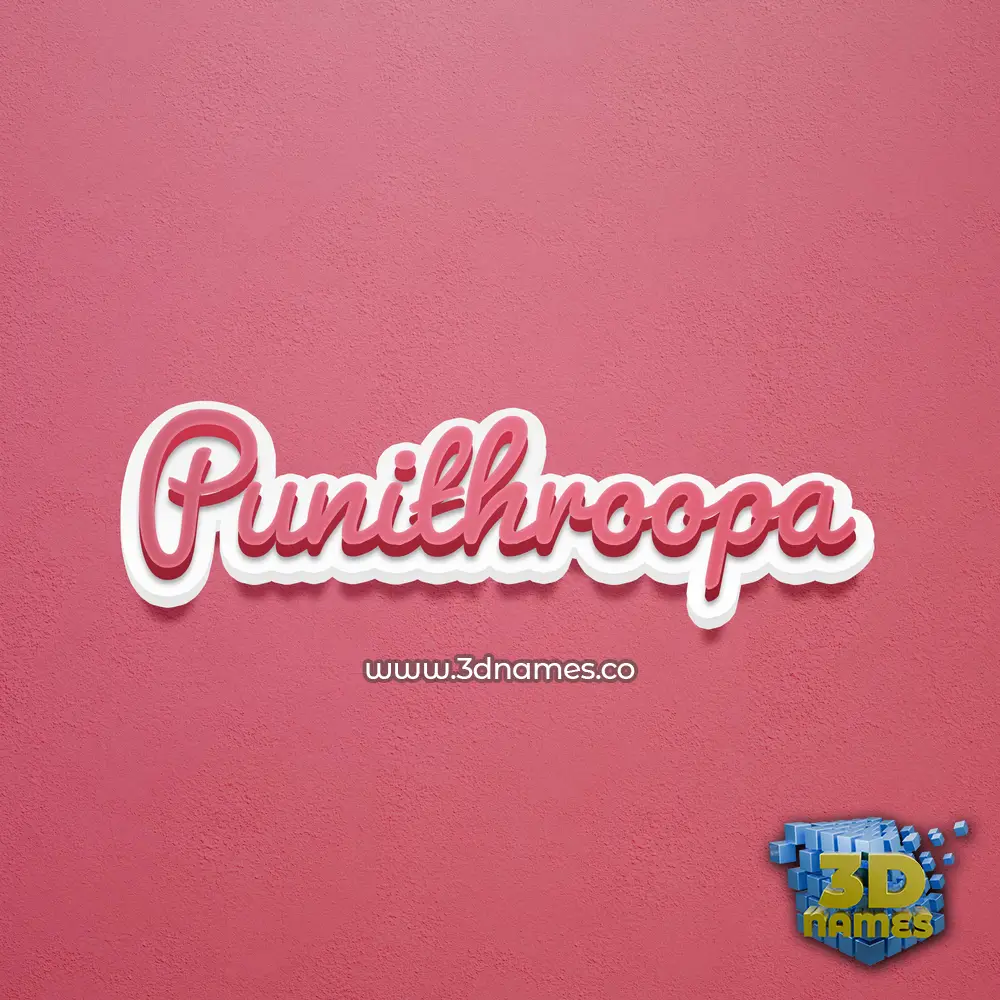 punithroopa in Red Scribble style - 3D name wallpaper