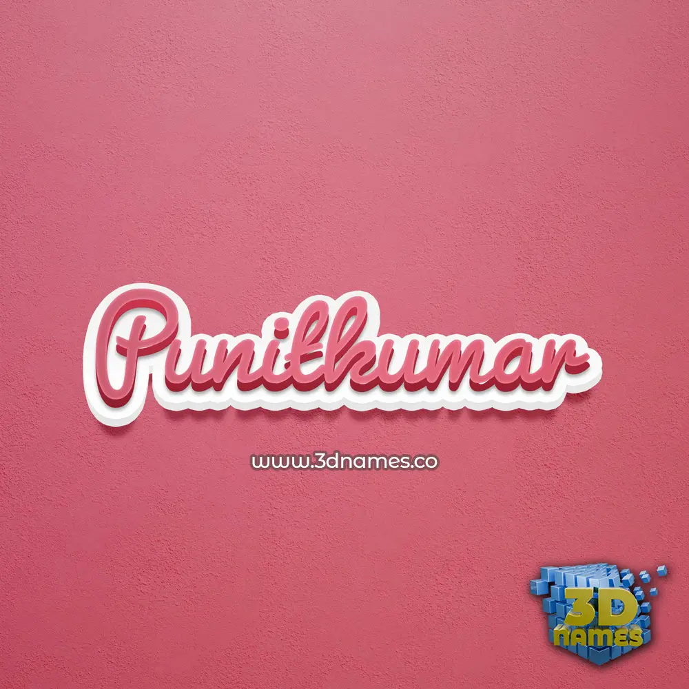 punitkumar in Red Scribble style - 3D name wallpaper