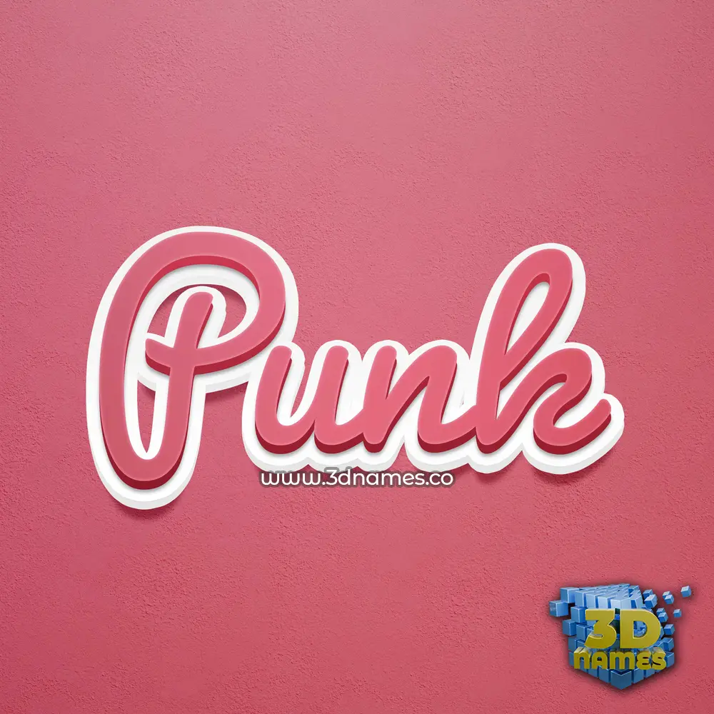 punk in Red Scribble style - 3D name wallpaper