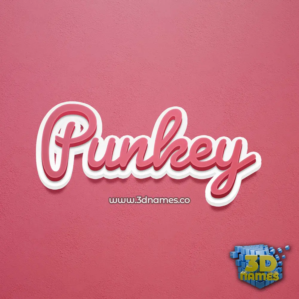 punkey in Red Scribble style - 3D name wallpaper