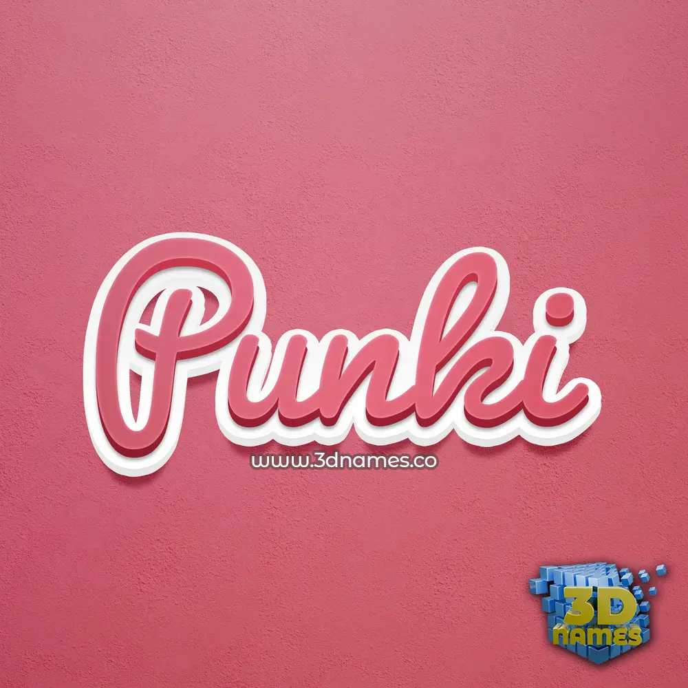 punki in Red Scribble style - 3D name wallpaper