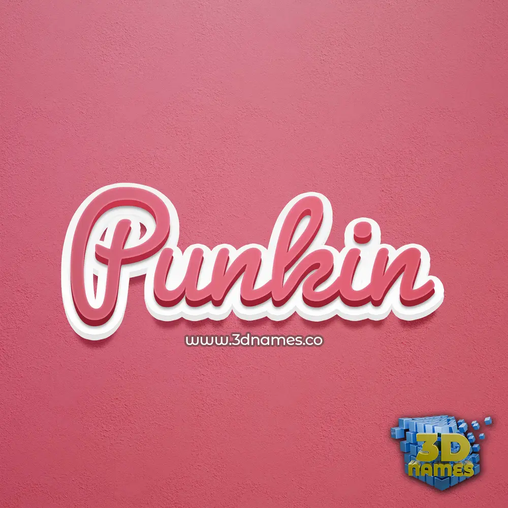 punkin in Red Scribble style - 3D name wallpaper
