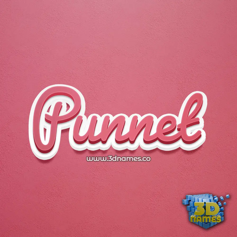 punnet in Red Scribble style - 3D name wallpaper