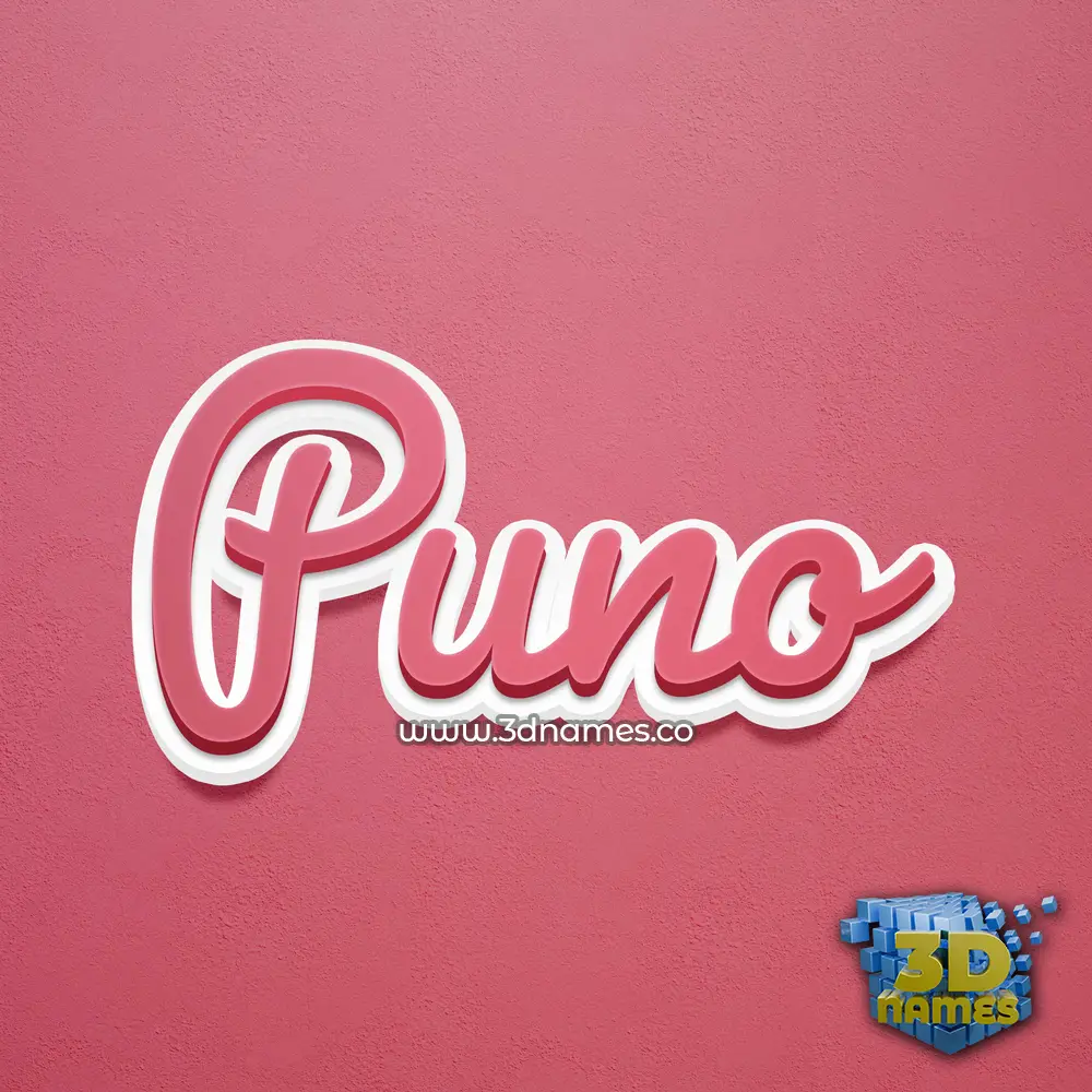 puno in Red Scribble style - 3D name wallpaper