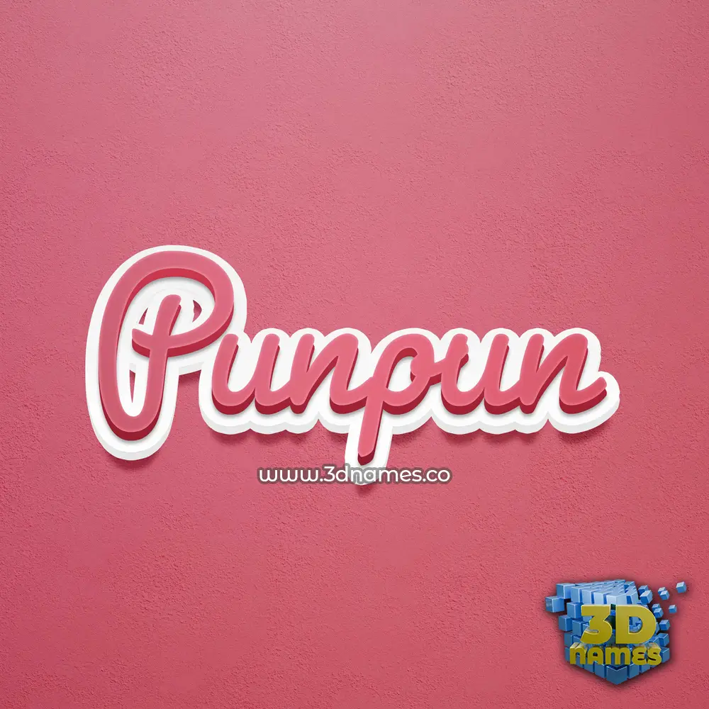 punpun in Red Scribble style - 3D name wallpaper