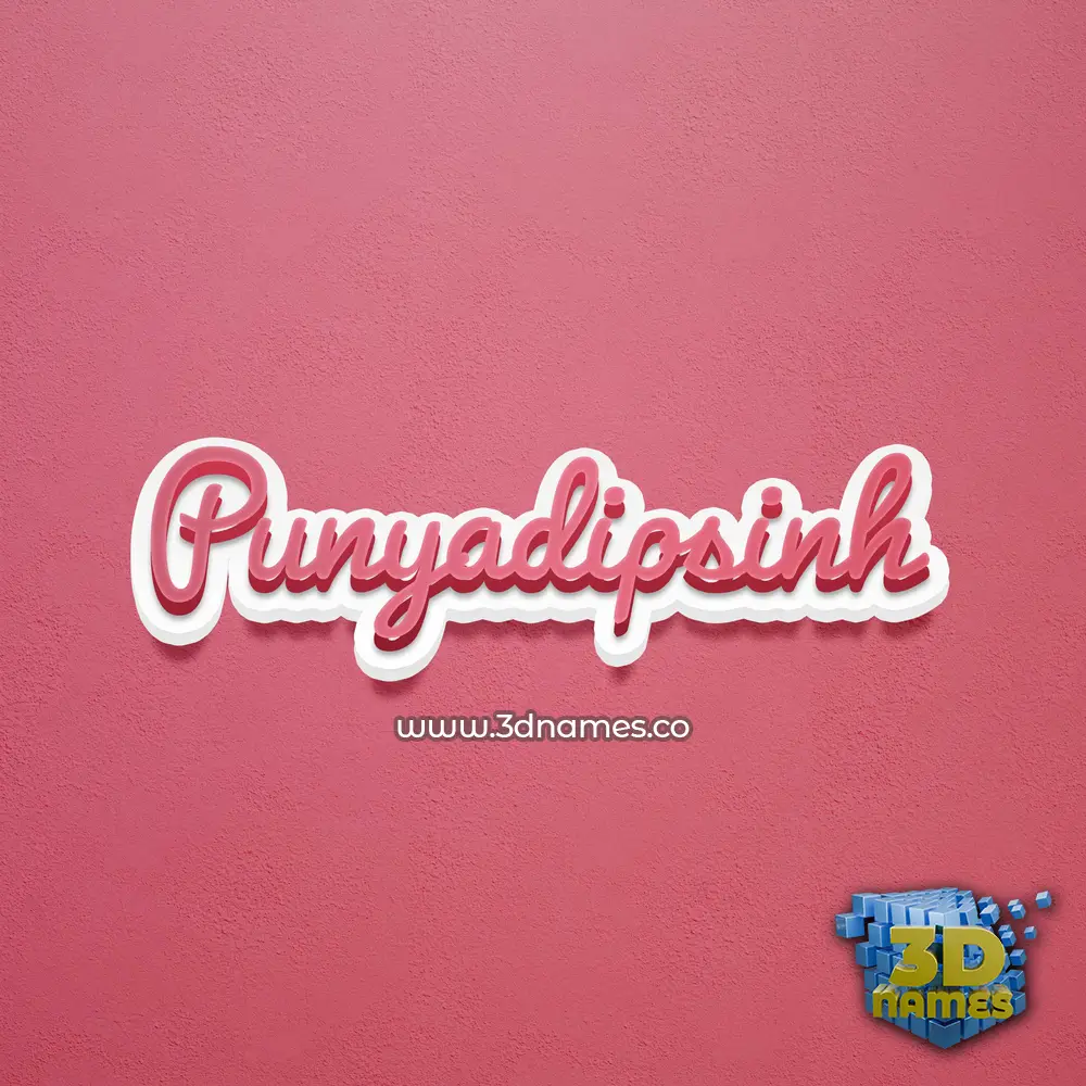 punyadipsinh in Red Scribble style - 3D name wallpaper