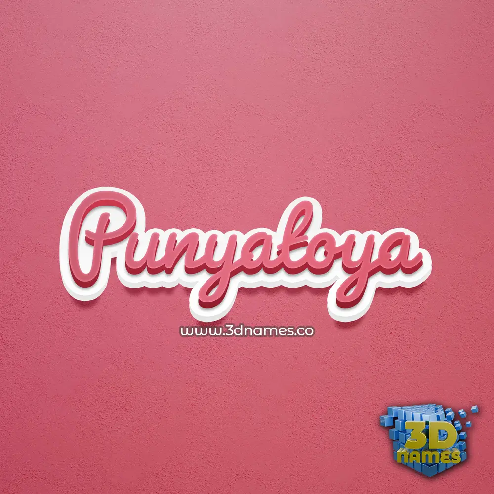 punyatoya in Red Scribble style - 3D name wallpaper