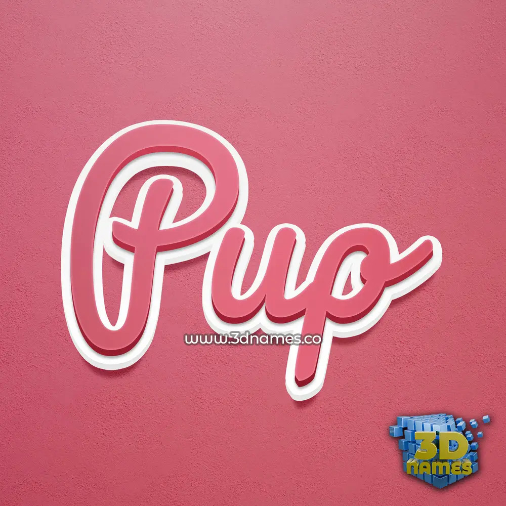 pup in Red Scribble style - 3D name wallpaper