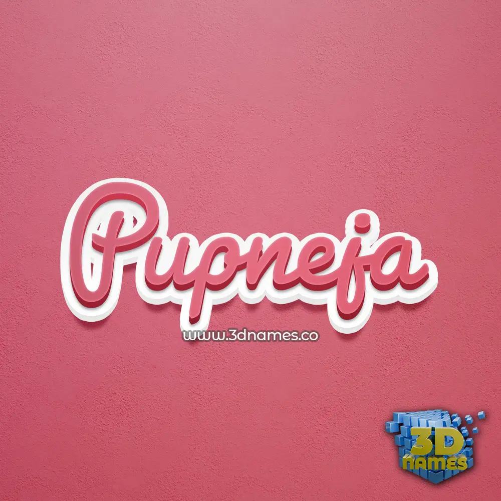 pupneja in Red Scribble style - 3D name wallpaper