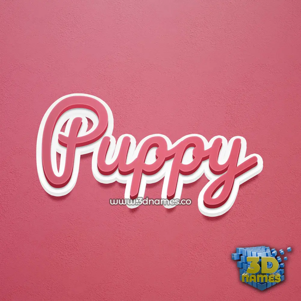 puppy in Red Scribble style - 3D name wallpaper