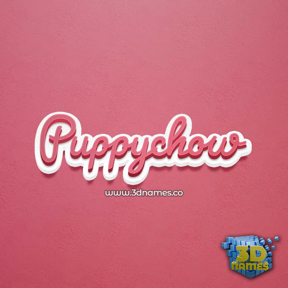 puppychow in Red Scribble style - 3D name wallpaper