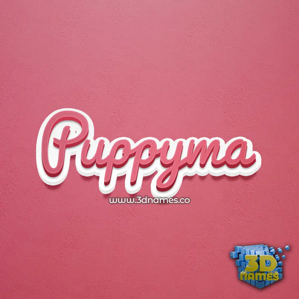 puppyma in Red Scribble style - 3D name wallpaper