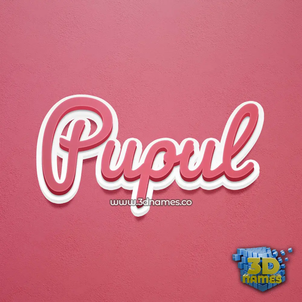 pupul in Red Scribble style - 3D name wallpaper