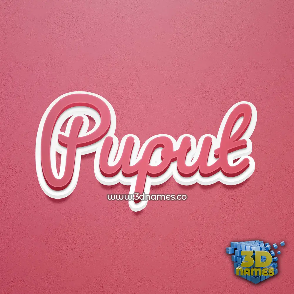 puput in Red Scribble style - 3D name wallpaper