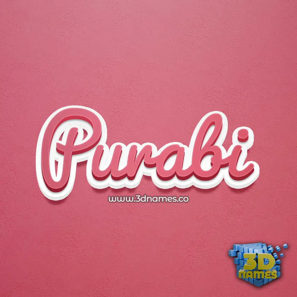 purabi in Red Scribble style - 3D name wallpaper