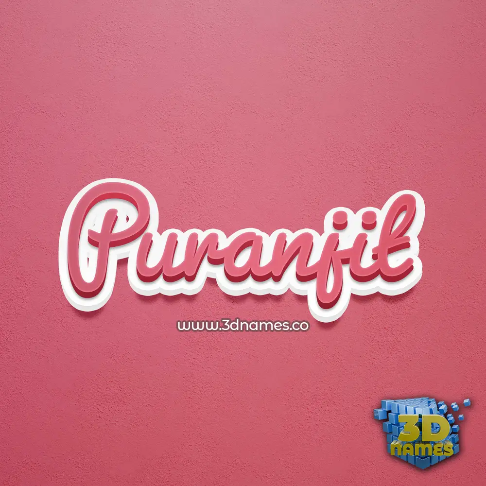 puranjit in Red Scribble style - 3D name wallpaper