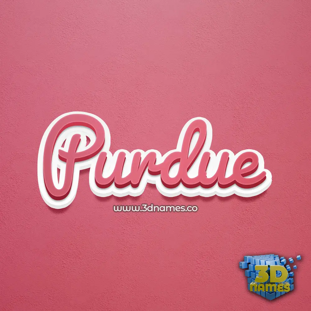 purdue in Red Scribble style - 3D name wallpaper
