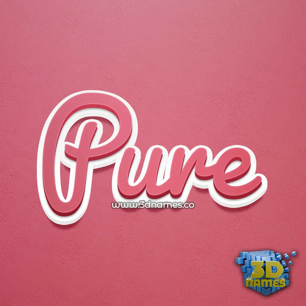 pure in Red Scribble style - 3D name wallpaper